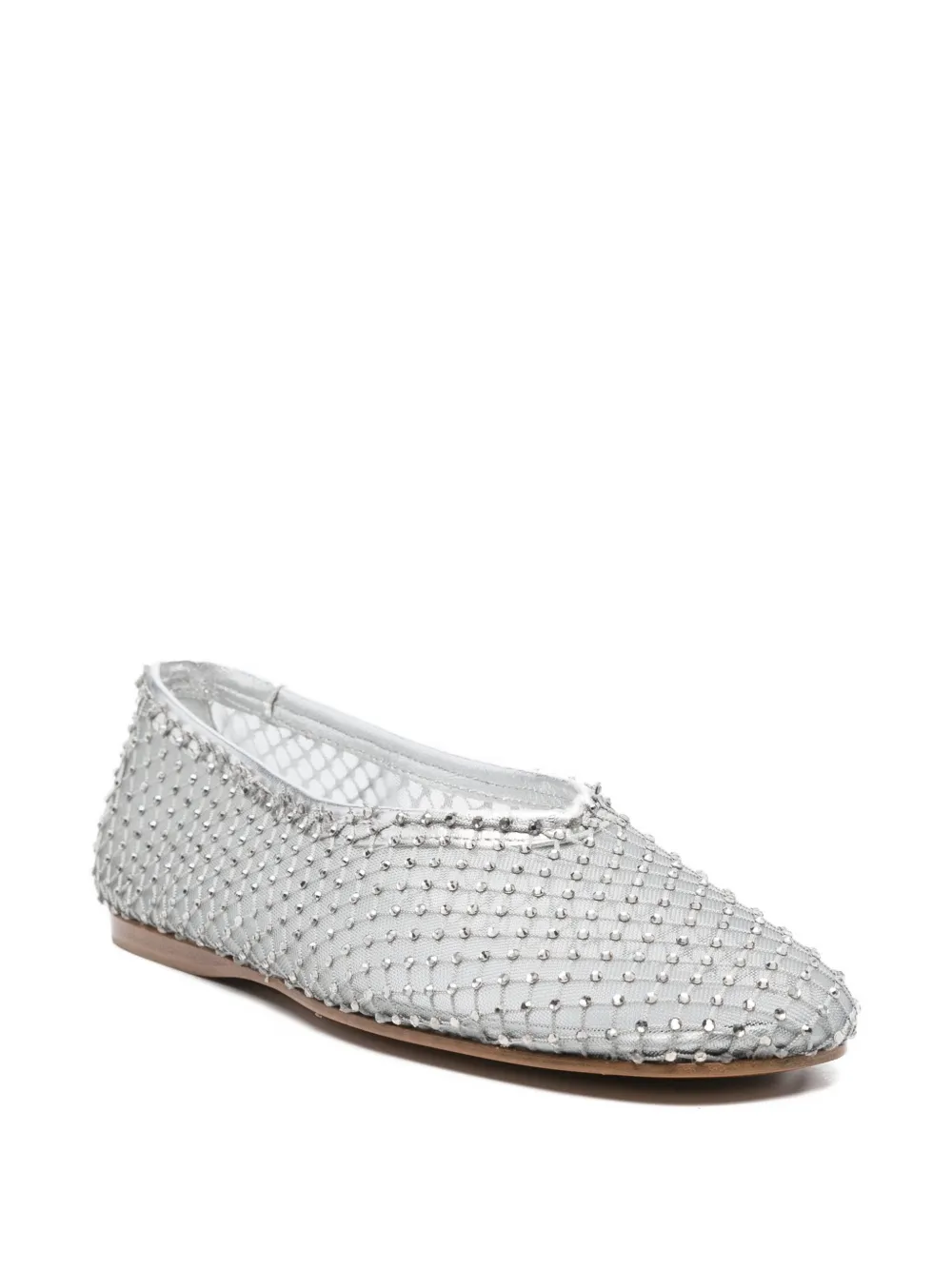 Forte crystal-mesh ballet flats Silver
