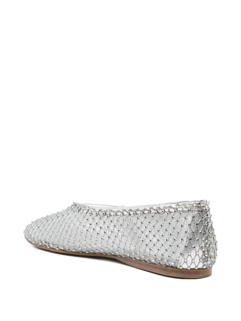 Forte crystal-mesh ballet flats Silver