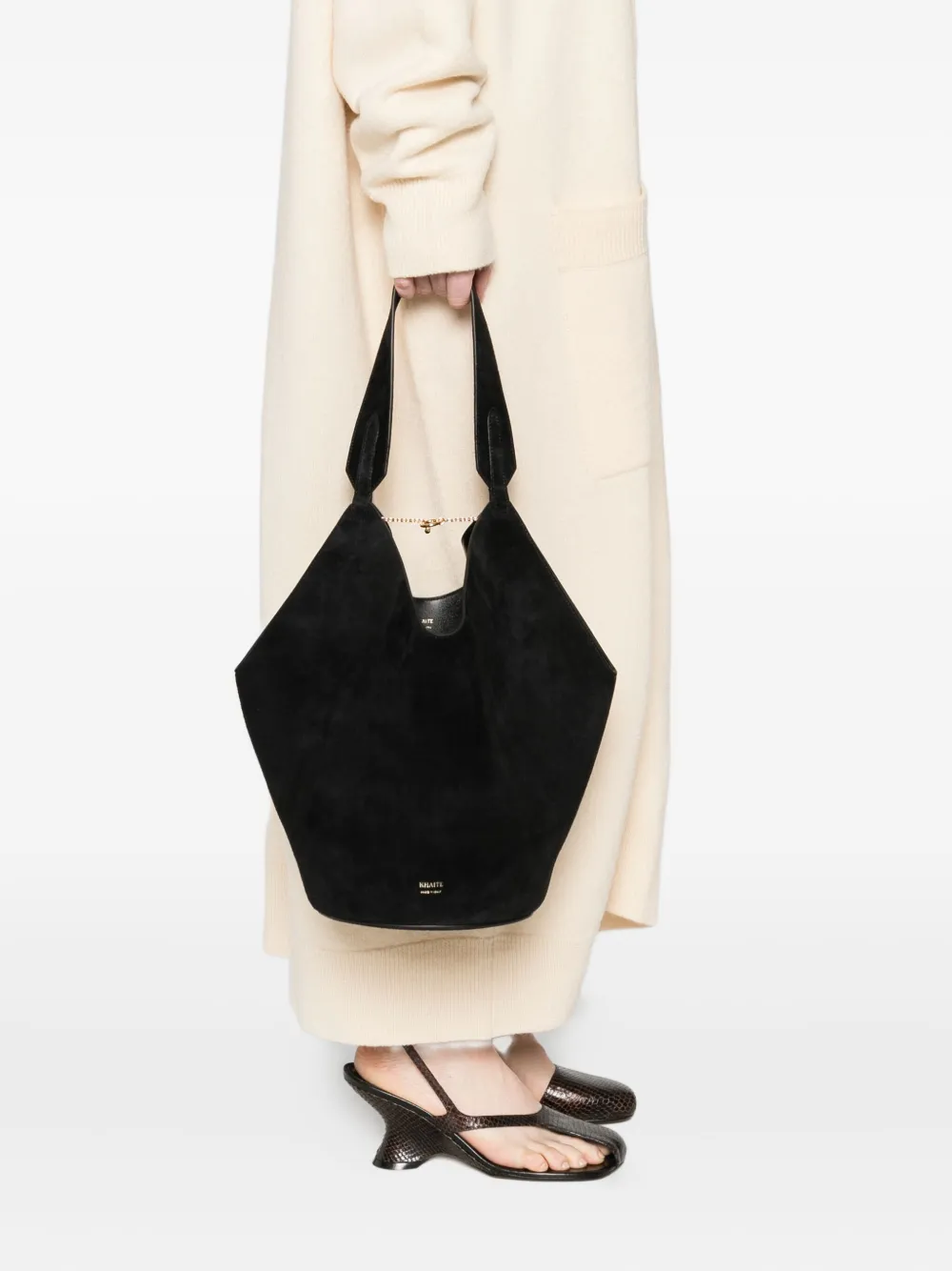 KHAITE medium Lotus tote bag - Zwart