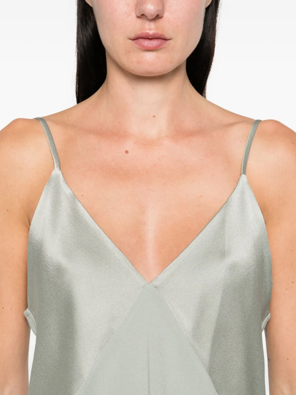 Forte Satijnen tanktop Groen
