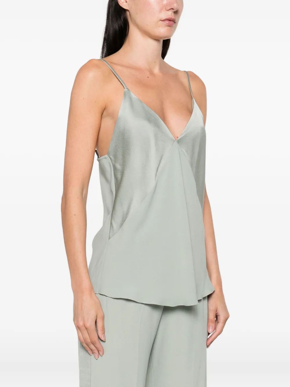 Forte Satijnen tanktop Groen