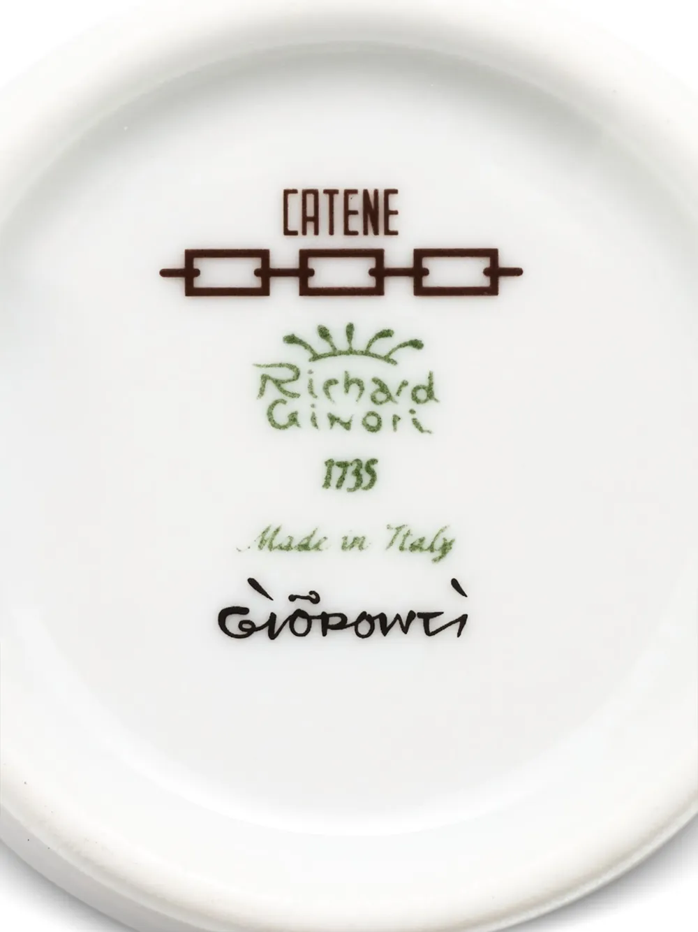 Ginori 1735 Catene Ebano Tea Saucer In White