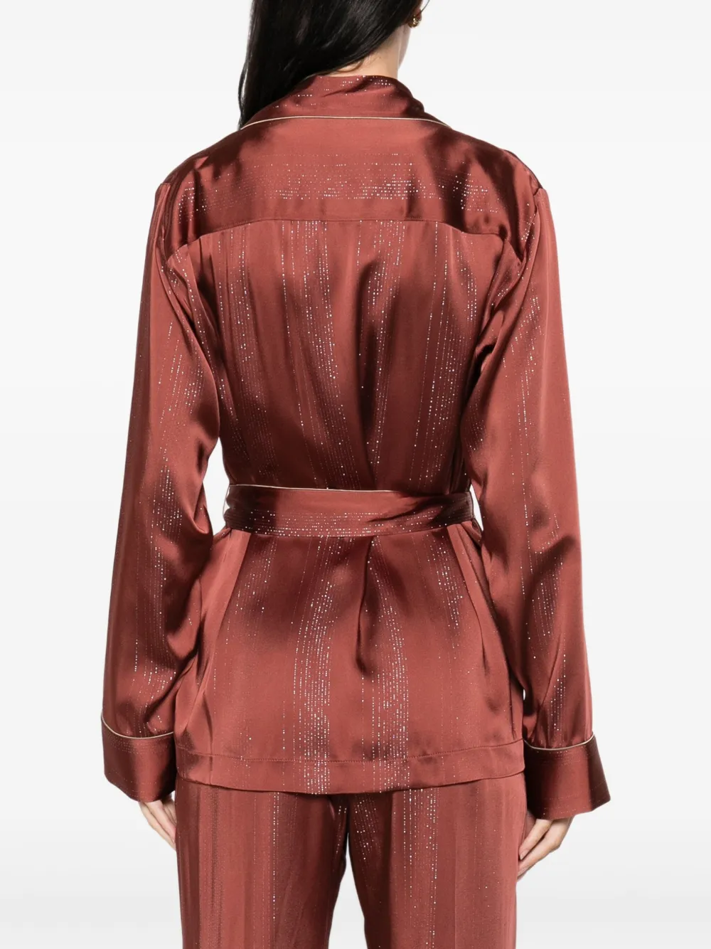 Forte Jack met metallic-streep en ceintuur Bruin