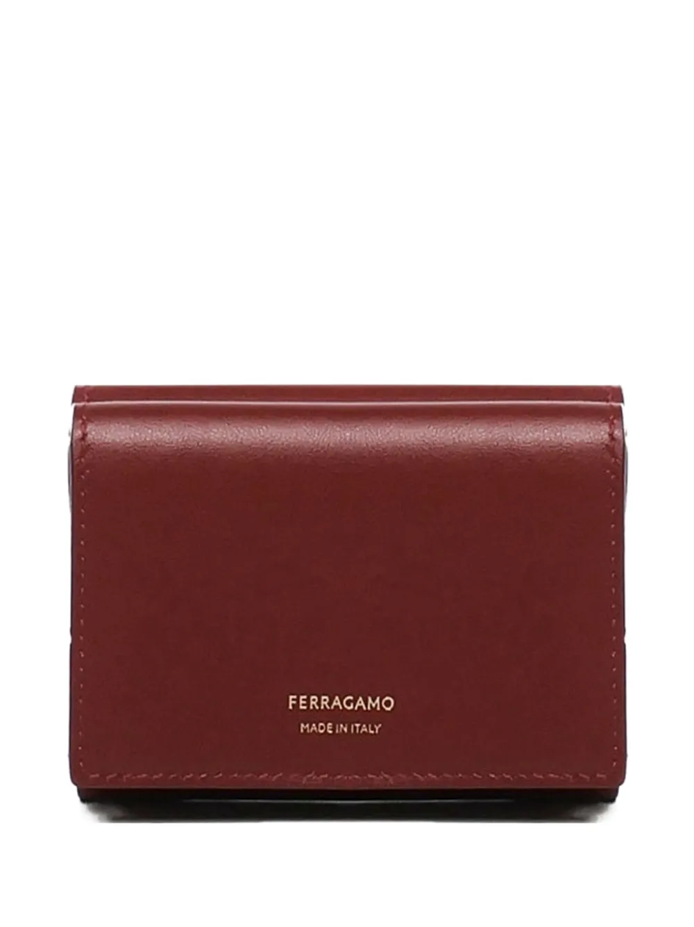 Ferragamo calfskin button wallet Rood