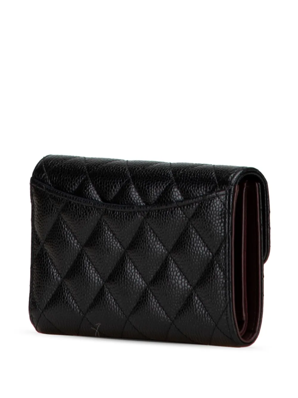 CHANEL Pre-Owned 2021-2025 CC Quilted Caviar Trifold Flap Wallet long wallets | Image 2