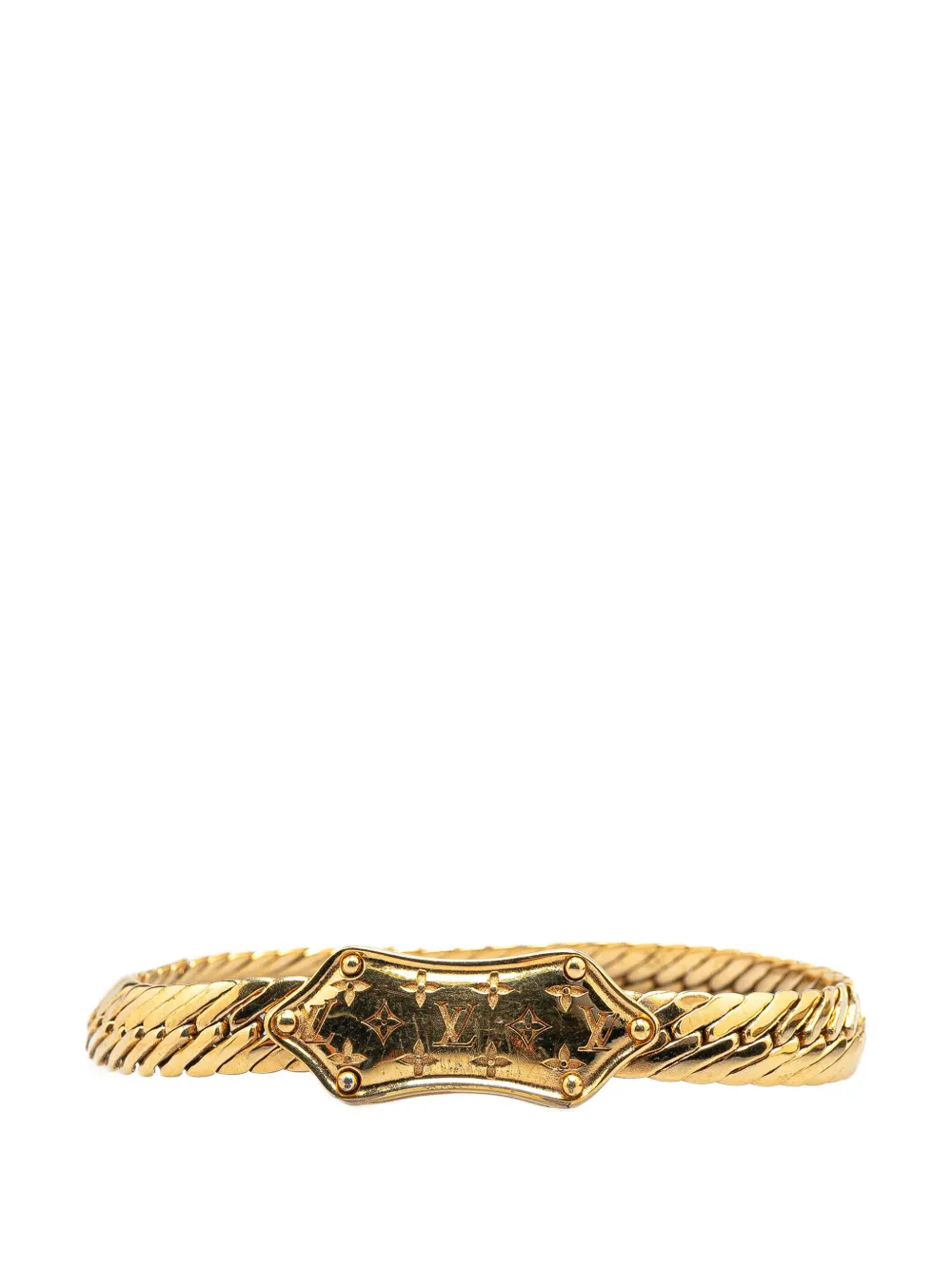 Louis Vuitton Pre-Owned 2019 Gold Plated Nanogram Chain Bracelet Louis Vuitton Pre-Owned 2019 Gold Plated Nanogram Chain Bracelet