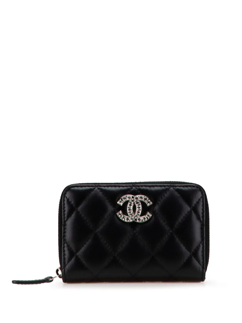CHANEL Pre-Owned 2021-2025 Quilted Lambskin CC Crystal coin pouch - CHANEL Pre-Owned 2021-2025 Quilted Lambskin CC Crystal coin pouch -