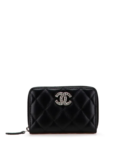 CHANEL Pre-Owned 2021-2025 Quilted Lambskin CC Crystal coin pouch