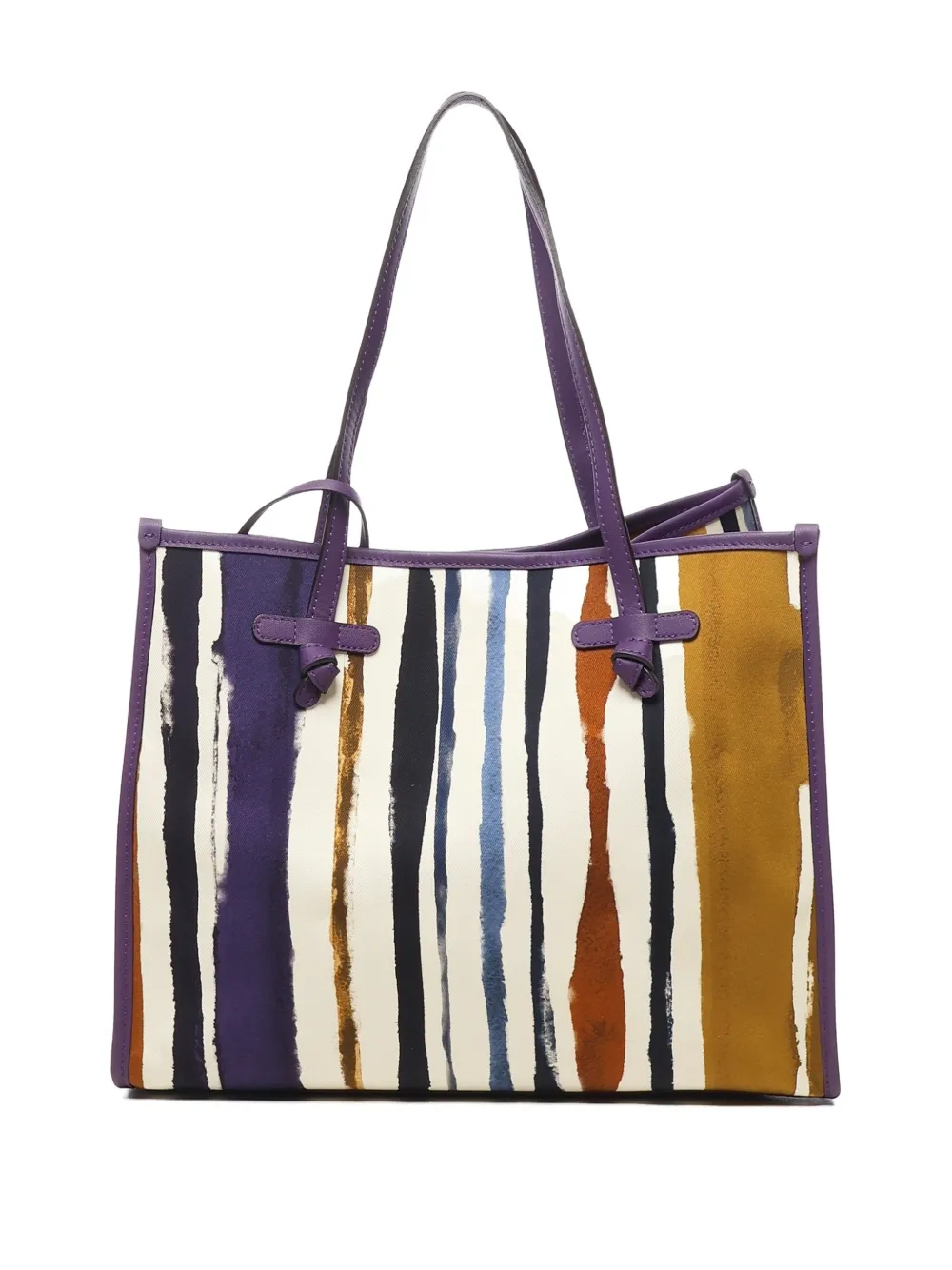 GIANNI CHIARINI Marcella printed leather-trimmed tote bag Bruin