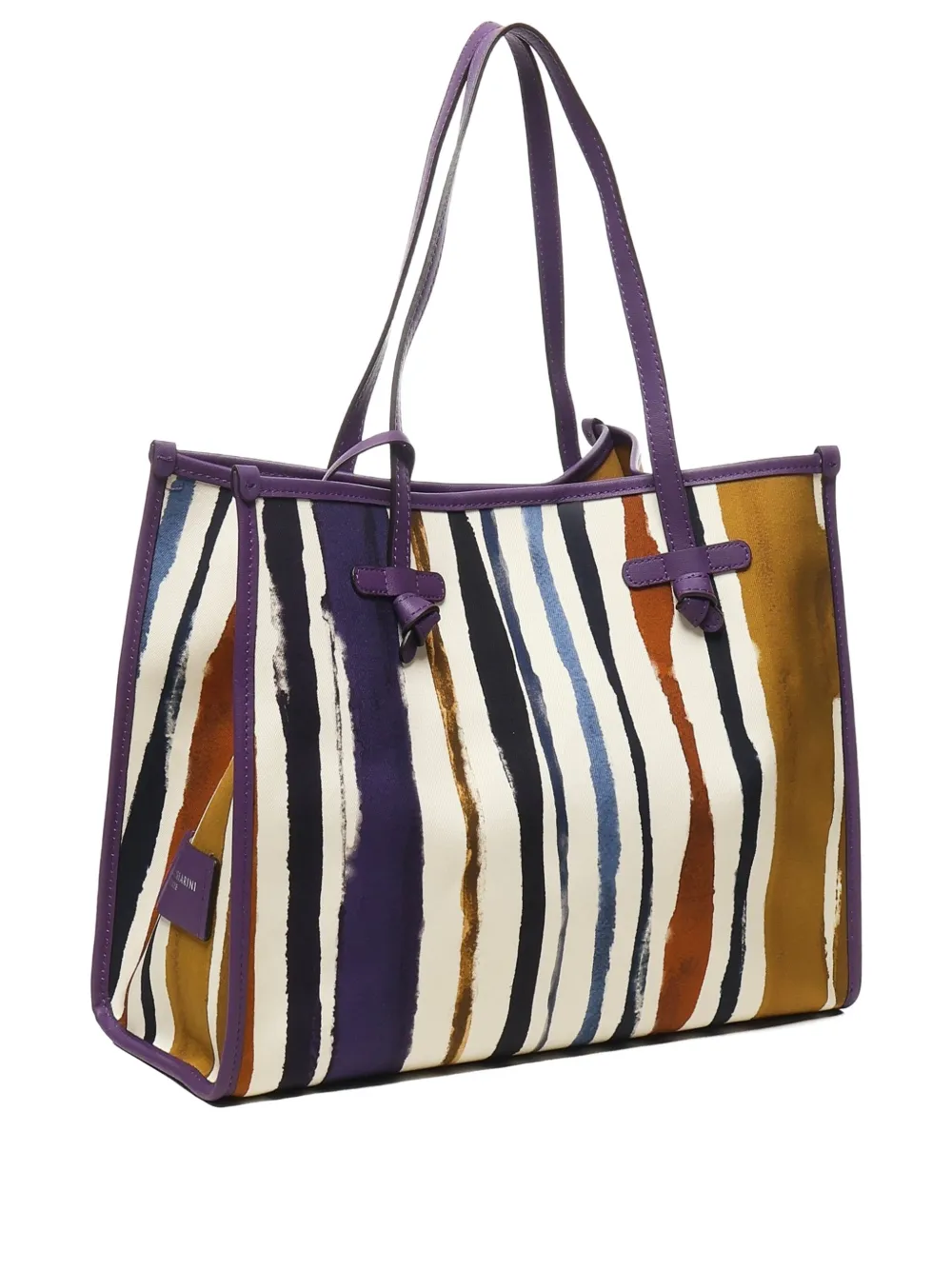 GIANNI CHIARINI Marcella printed leather-trimmed tote bag Bruin