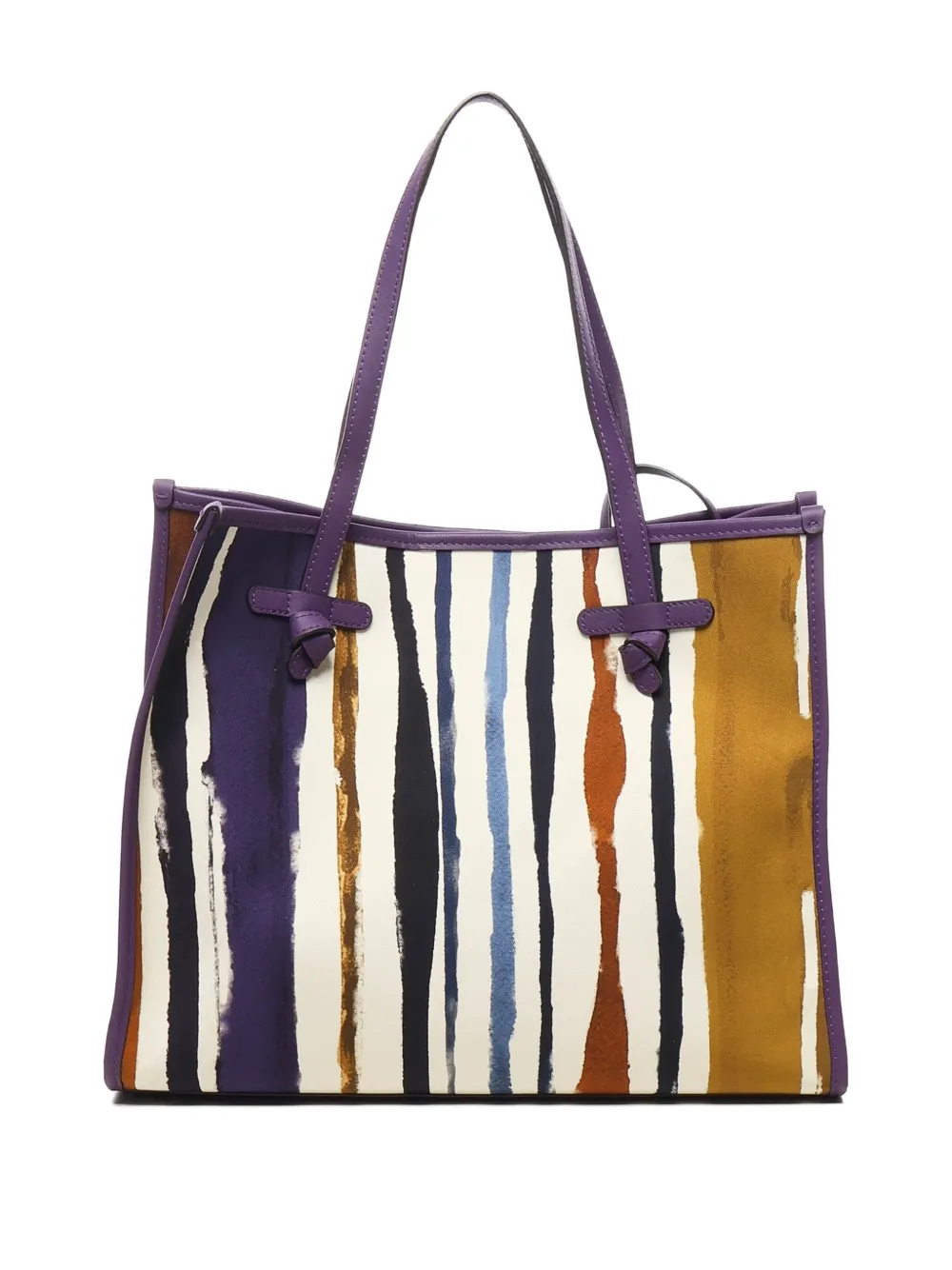GIANNI CHIARINI Marcella printed leather-trimmed tote bag Bruin