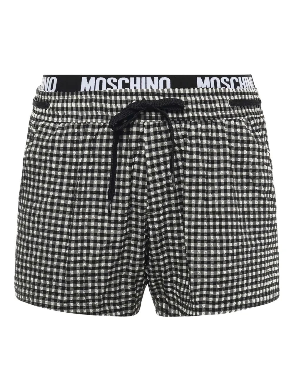 Moschino Zwembroek met gingham ruit Zwart