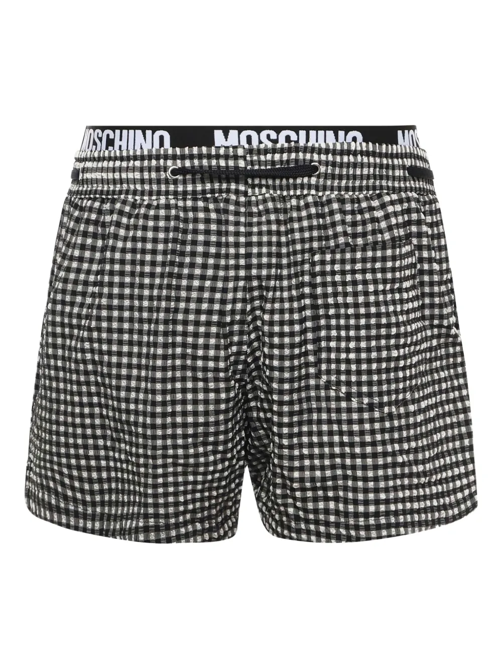 Moschino Zwembroek met gingham ruit Zwart