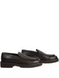 Doucal's pebble-textured penny-slot loafers - Brown