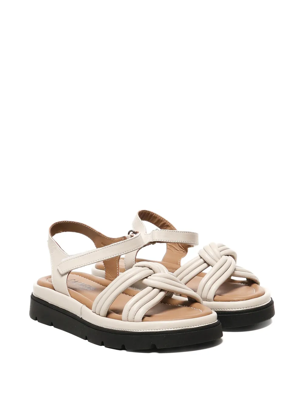 Carmens Thea Twist knotted ankle-strap flat sandals Neutrals