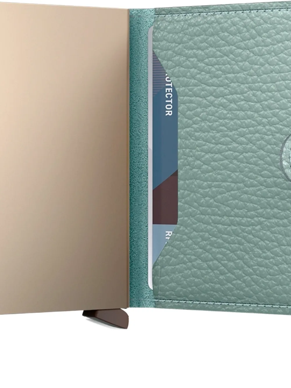 Secrid Leather Button Cardholder In Green