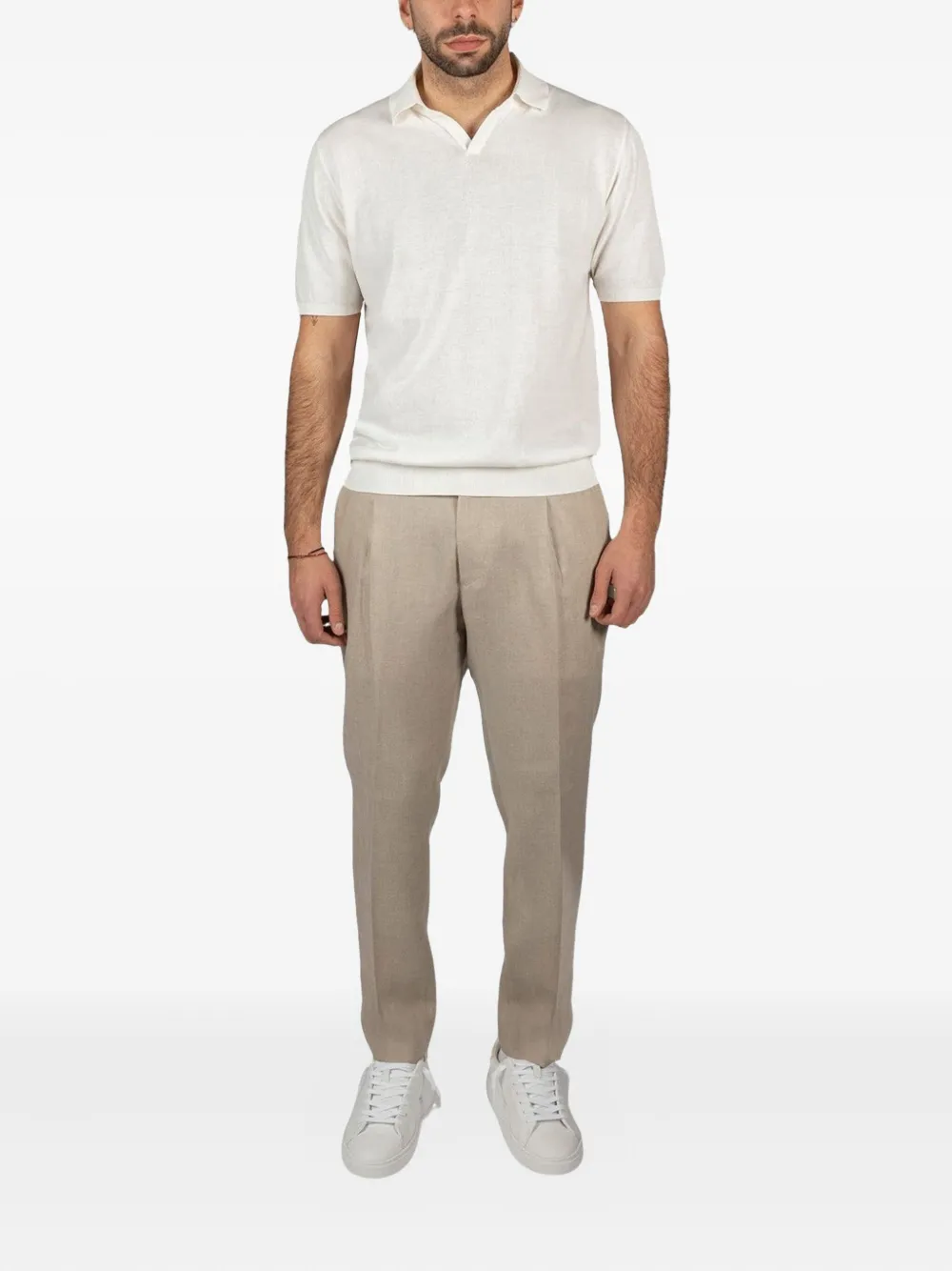 BE ABLE Linnen plooibroek - Beige