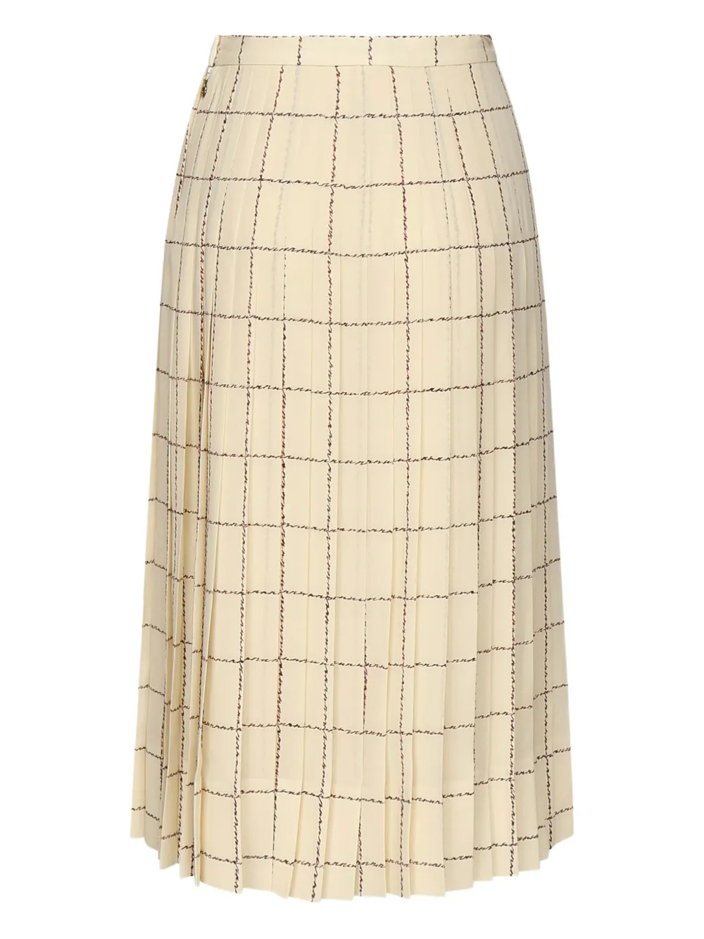 Loro Piana Clea pleated silk midi skirt Beige