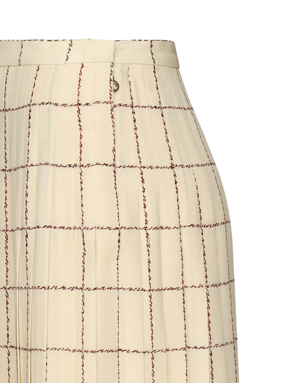 Loro Piana Clea pleated silk midi skirt Beige
