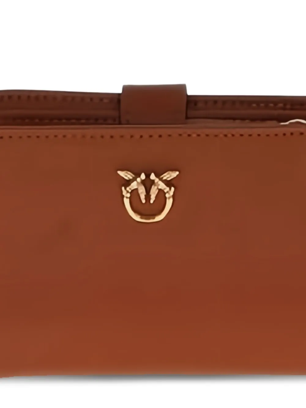 PINKO Leren portemonnee met logoplakkaat - Bruin