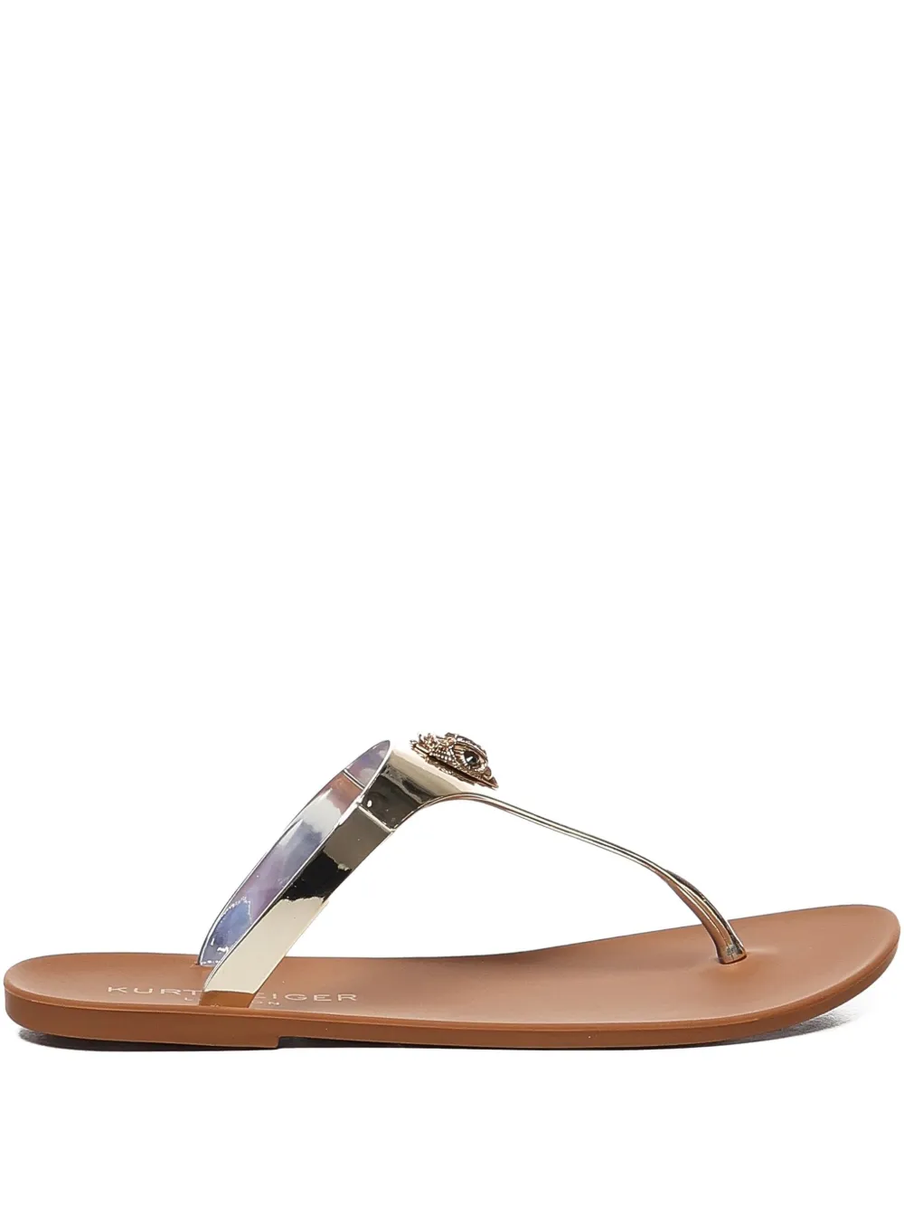 Kurt Geiger London logo-detail T-bar flip-flops - Brown