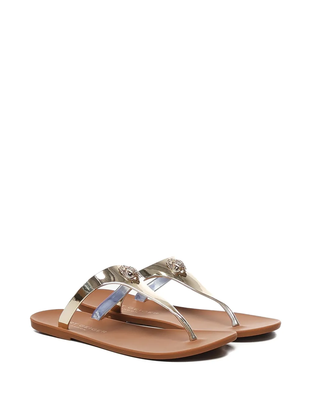 Kurt Geiger London Teenslippers met logodetail Bruin