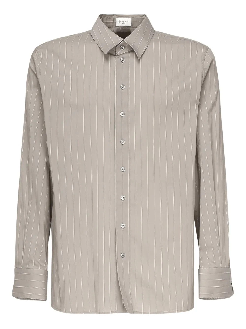 Saint Laurent Overhemd met krijtstreep en knoopsluiting Grijs