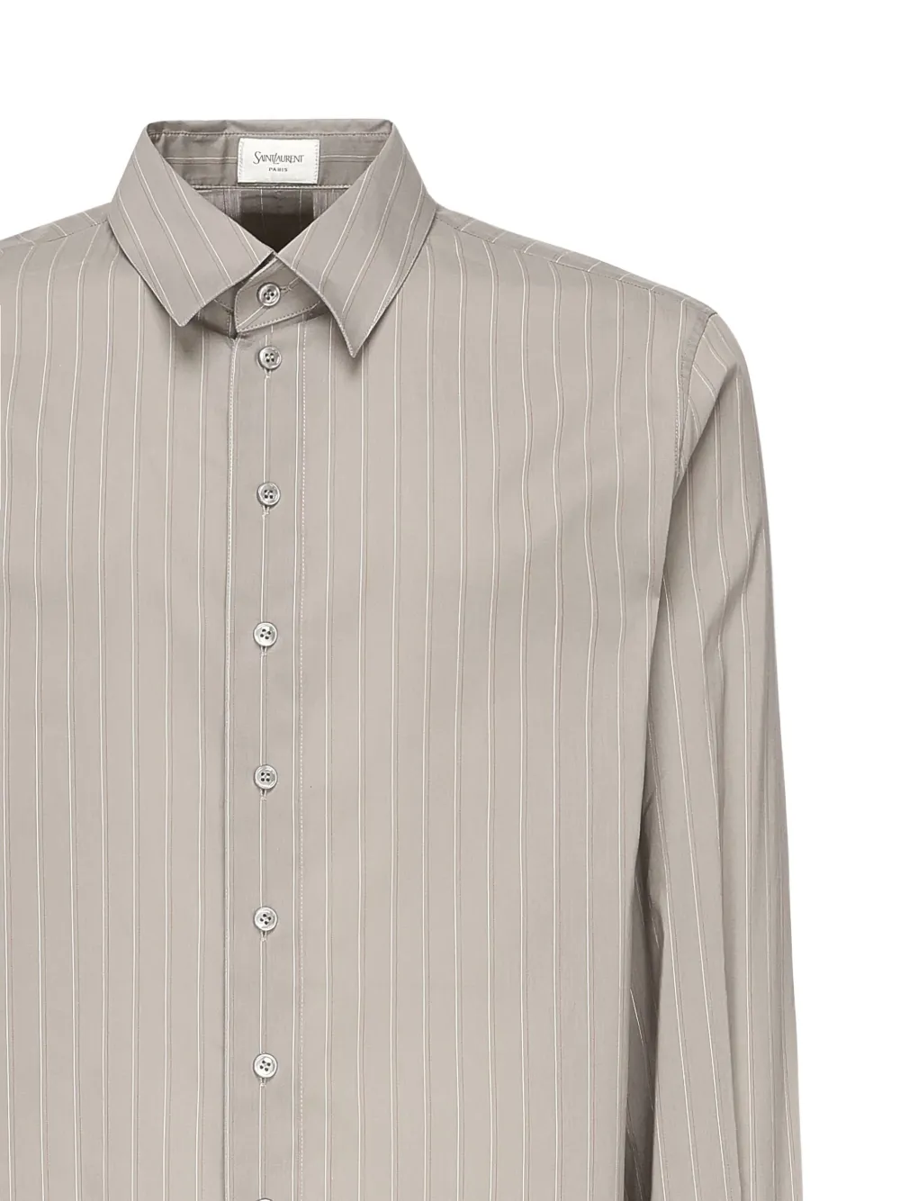 Saint Laurent Overhemd met krijtstreep en knoopsluiting Grijs