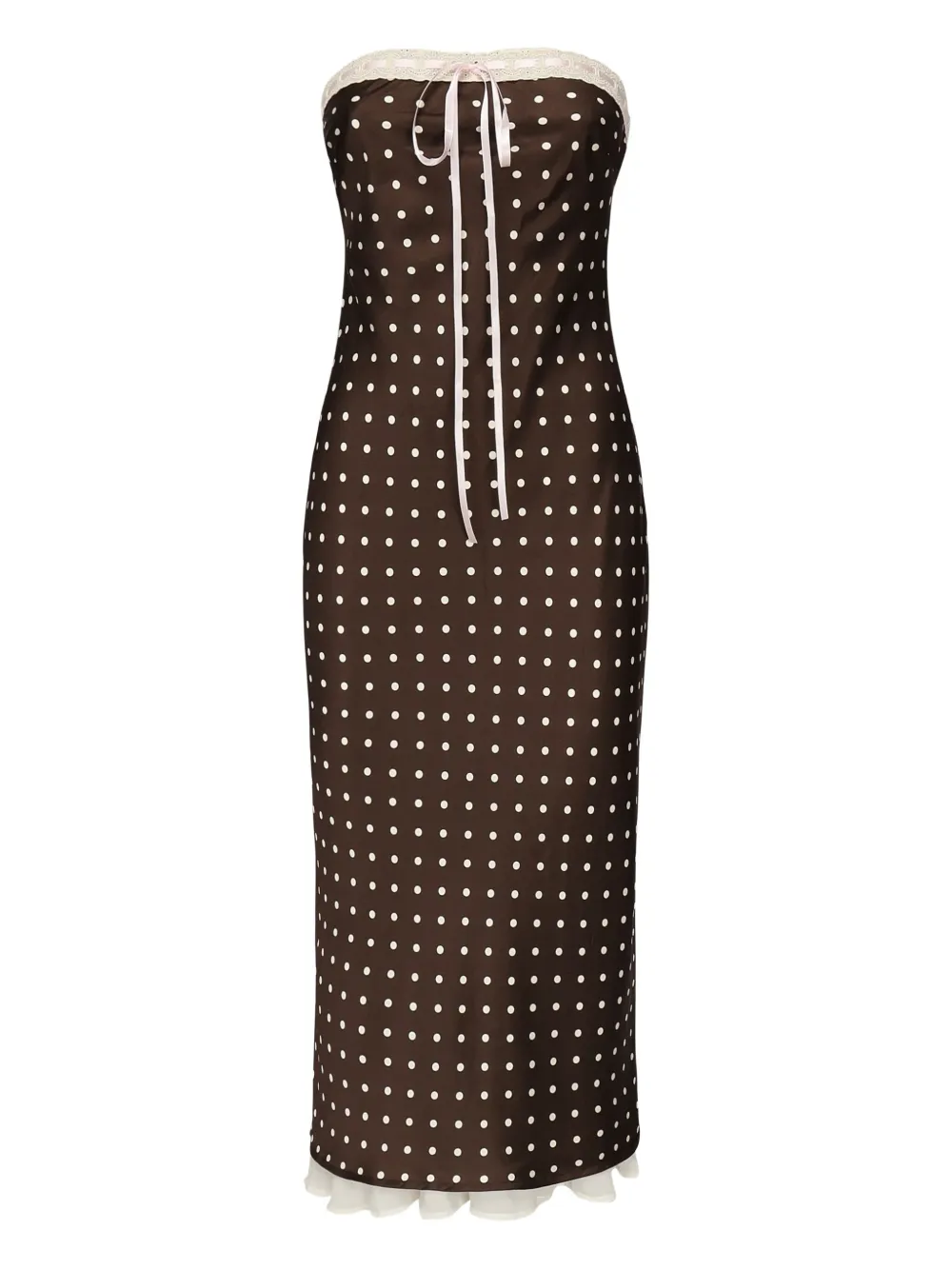 Daisy Mae polka-dot ribbon midi dress