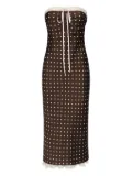 For Love And Lemons Daisy Mae polka-dot ribbon midi dress - Brown