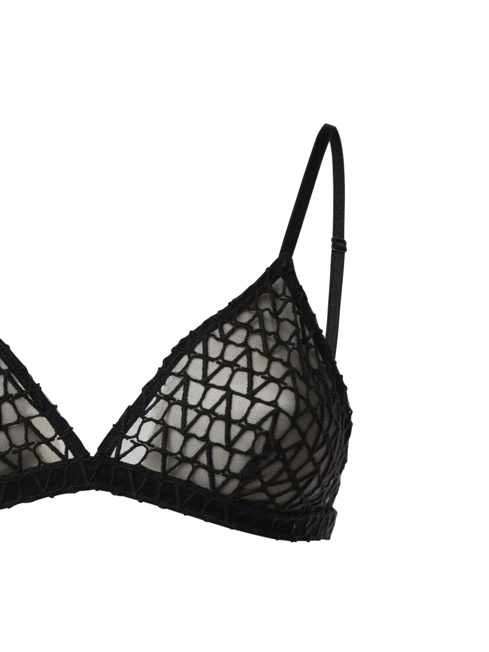 Valentino Garavani Triangel bh met logopatroon Zwart