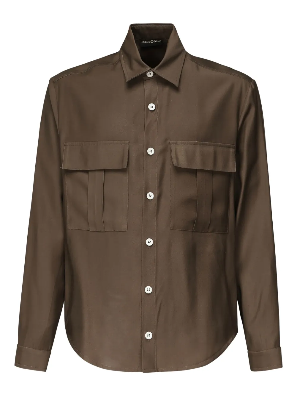 Giuliano Galiano button-flap pocket shirt | Brown | Image 1