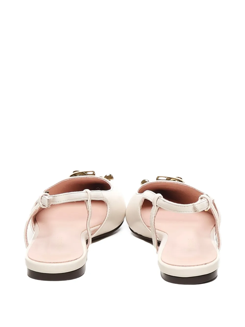 Coccinelle C-me logo-detail slingback flat pumps Neutrals