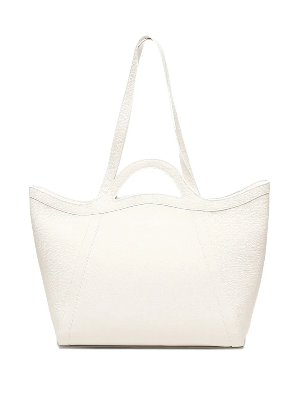 Coccinelle Amalia leren shopper met gewelfde handgreep Beige