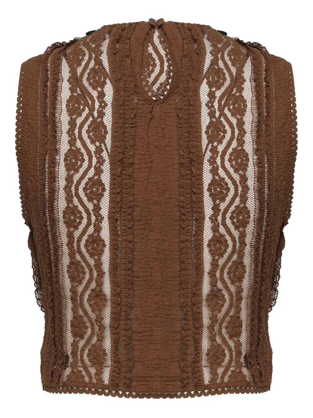Charo Ruiz Ibiza Top met kanten detail - Bruin