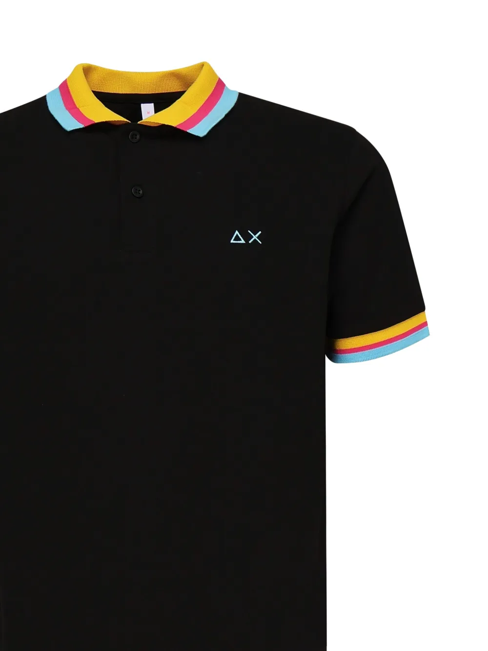 Sun68 Poloshirt met gestreepte afwerking Zwart