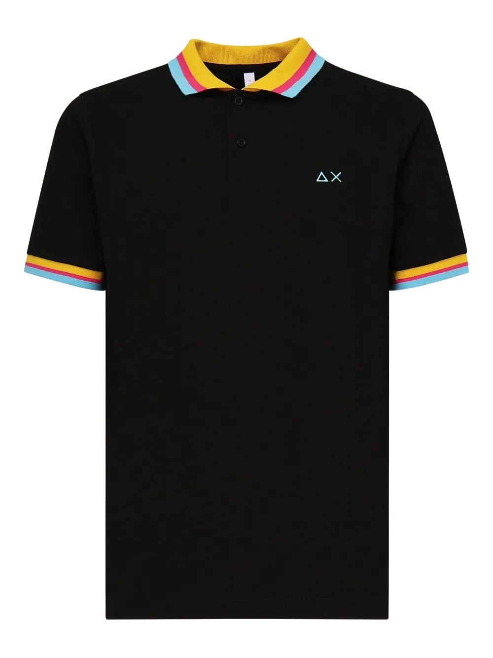 Sun68 Poloshirt met gestreepte afwerking Zwart