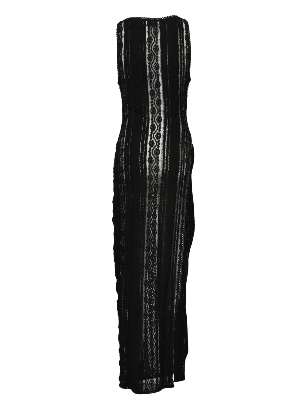 Charo Ruiz Ibiza lace-pattern sleeveless dress Zwart