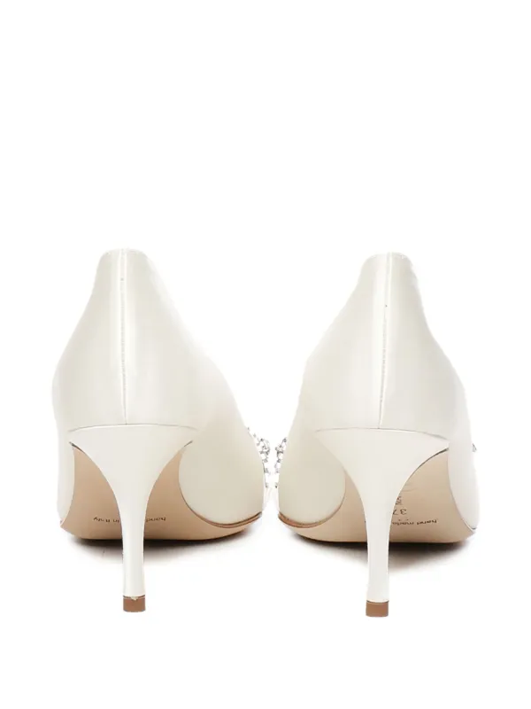 MANOLO BLAHNIK ホワイトパンプスビジュー