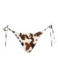 MC2 Saint Barth Nora cow-print tie-side bottoms - White