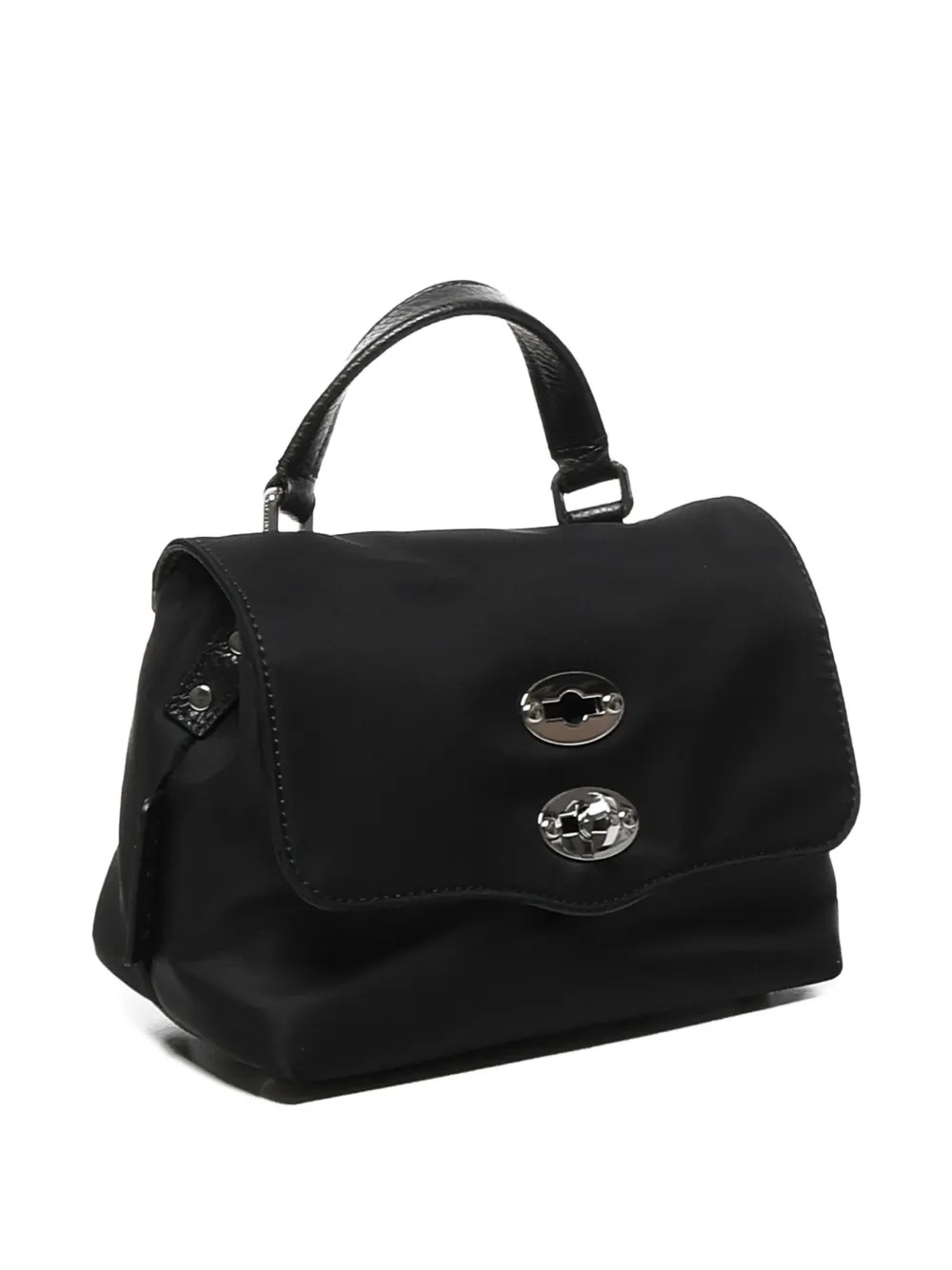 Zanellato Postina leather-handle flap cross body bag Zwart