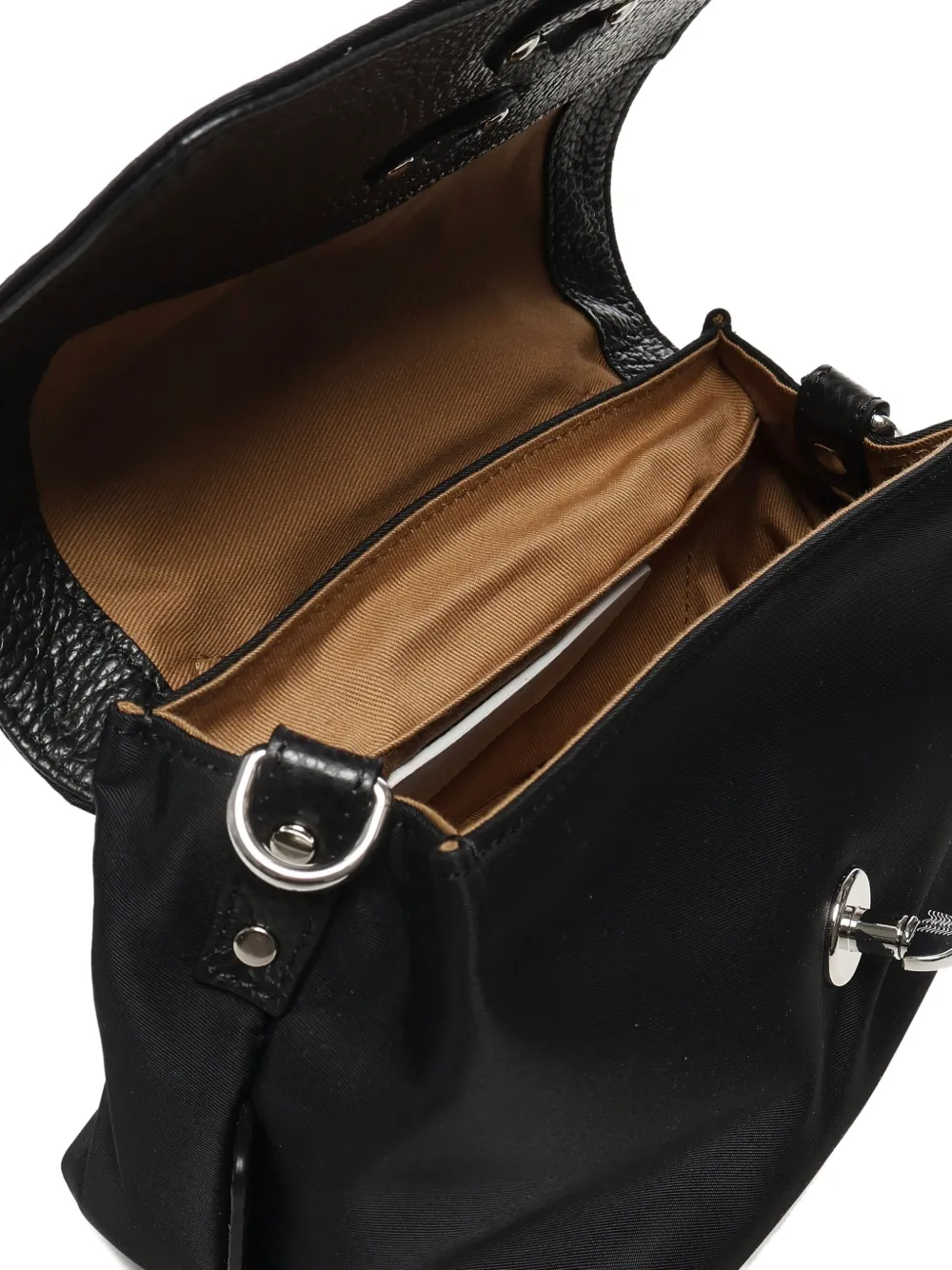 Zanellato Postina leather-handle flap cross body bag Zwart