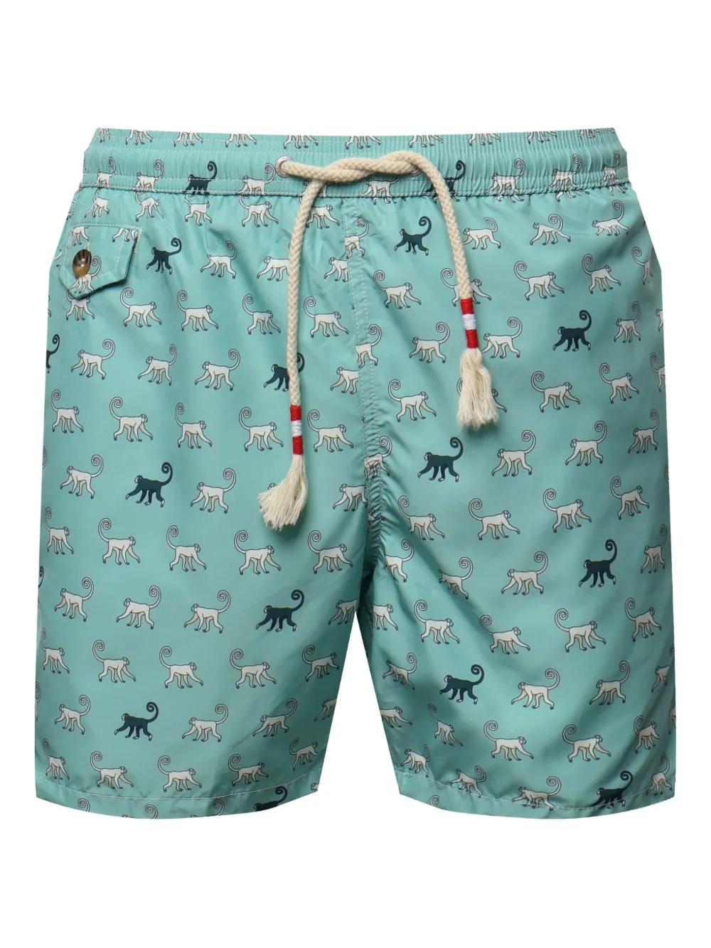 MC2 Saint Barth monkey-print drawstring swim shorts Groen