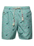 MC2 Saint Barth monkey-print drawstring swim shorts - Green