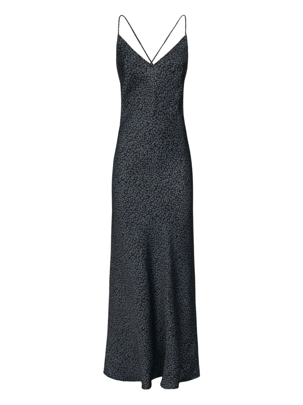MC2 Saint Barth Eydis maxi-jurk met luipaardprint en gekruiste rug Zwart