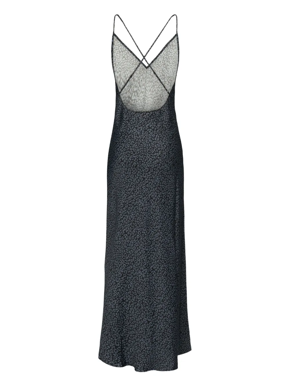 MC2 Saint Barth Eydis maxi-jurk met luipaardprint en gekruiste rug Zwart