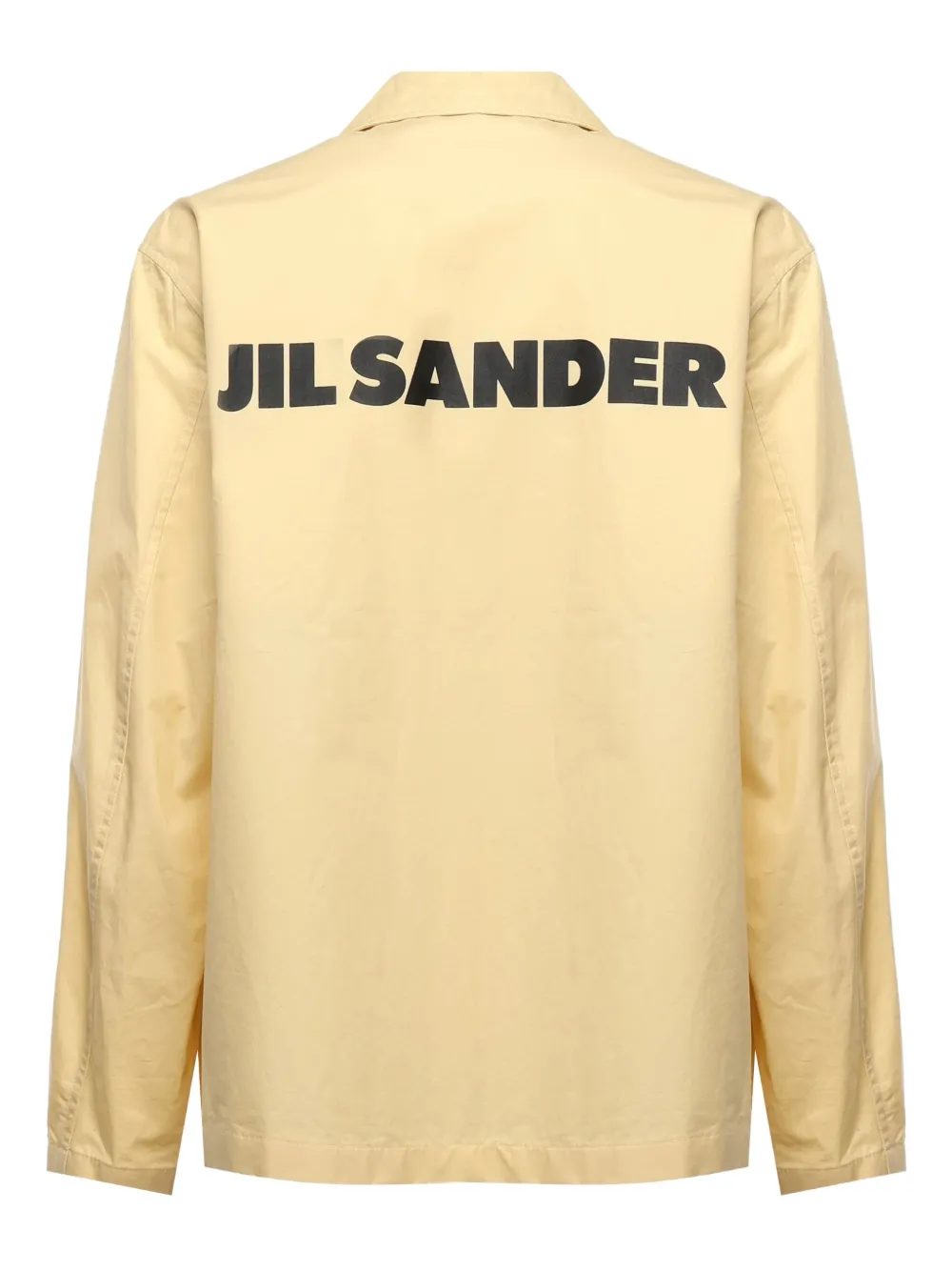 Jil Sander Shirtjack met logoprint en kraag Geel