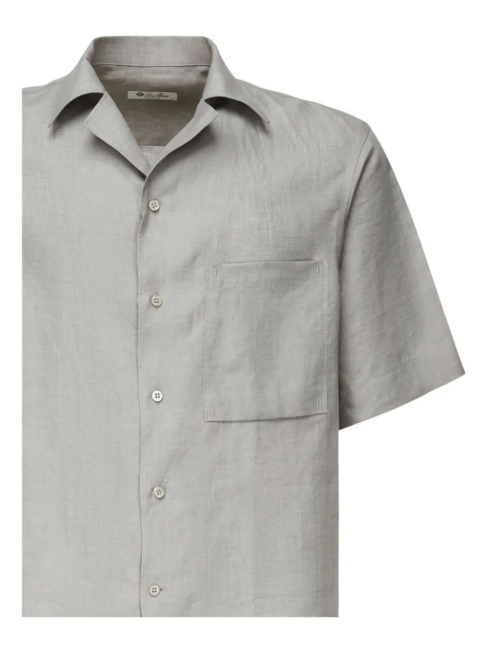 Loro Piana Overhemd met zak en korte mouwen Beige