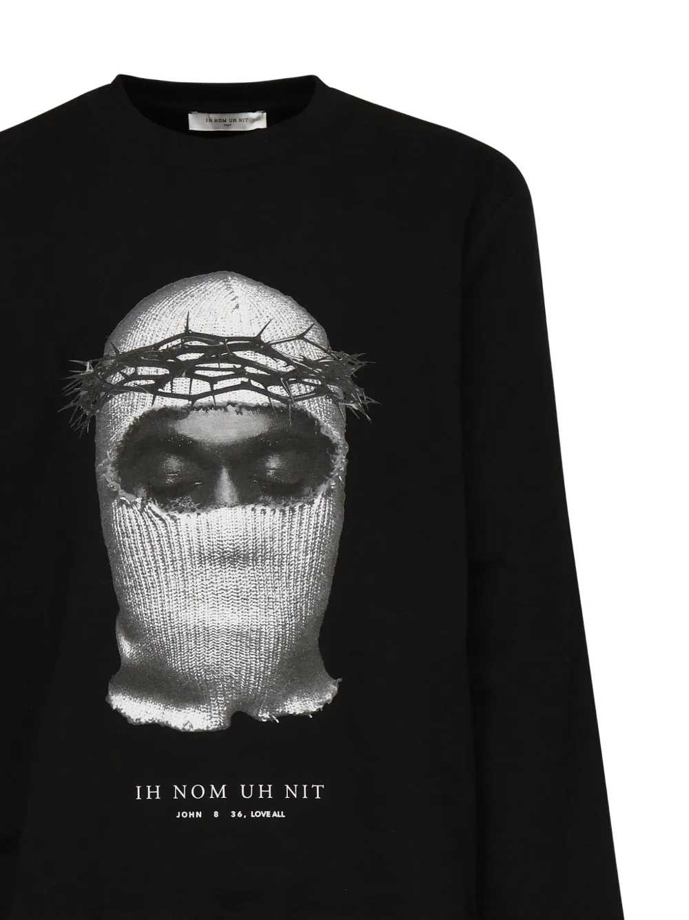 Ih Nom Uh Nit Crown sweater met bivakmuts Zwart