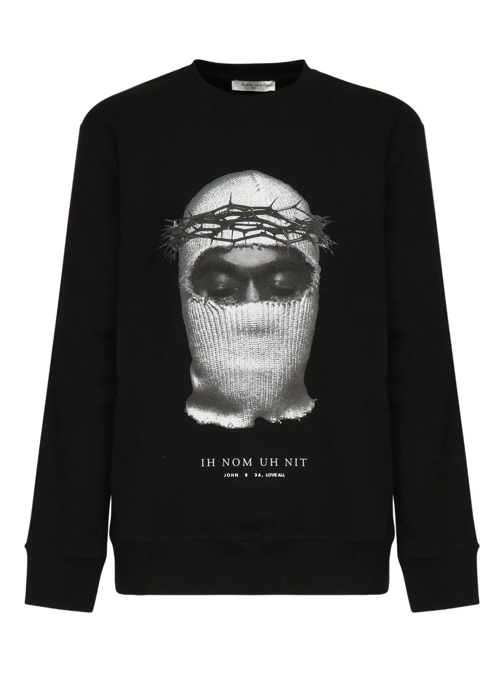 Ih Nom Uh Nit Crown sweater met bivakmuts Zwart